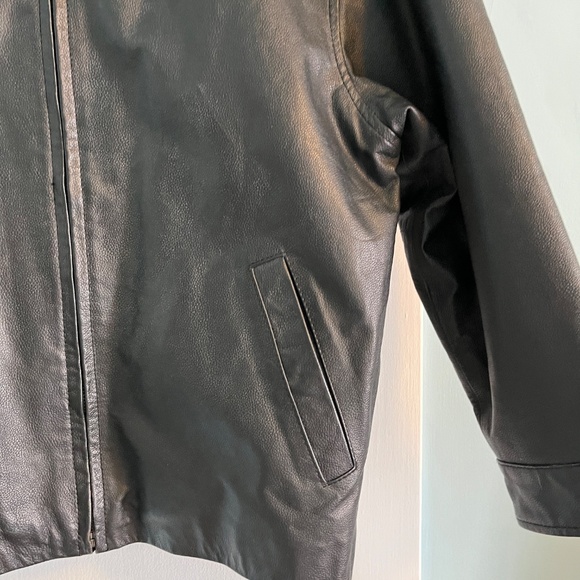 Vintage Gap Genuine Leather Jacket. Black. M - Picture 2 of 9